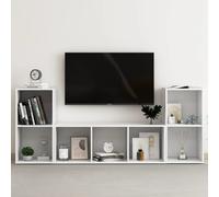 vidaXL 3 Piece TV Cabinet Set White Engineered Wood