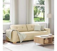 Vidaxl 3-Seater Sofa With Cushion Cream Fabric