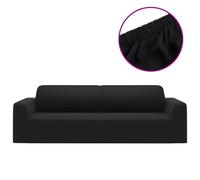 vidaXL 3-Seater Stretch Couch Slipcover Black Polyester Jersey Couch Cover