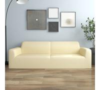 vidaXL 3-Seater Stretch Couch Slipcover Cream Polyester Jersey Couch Cover