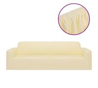 vidaXL 3-Seater Stretch Couch Slipcover Cream Polyester Jersey Couch Cover