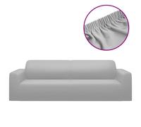 vidaXL 3-Seater Stretch Couch Slipcover Grey Polyester Jersey Couch Cover