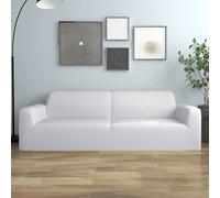 Vidaxl 3-Seater Stretch Couch Slipcover White Polyester Jersey