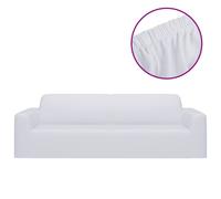 vidaXL 3-Seater Stretch Couch Slipcover White Polyester Jersey Couch Cover