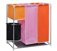 Removable 3-Section Laundry Washing Basket Bag Sorter Hamper with a Washing Bin