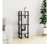 vidaXL 3-Tier Book Cabinet Grey 40x30x105 cm Solid Pinewood