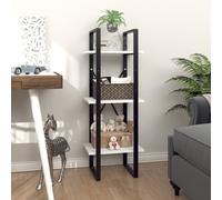 vidaXL 3-Tier Book Cabinet White 40x30x105 cm Engineered Wood