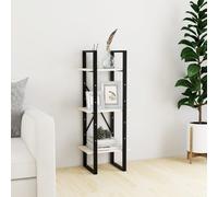 vidaXL 3-Tier Book Cabinet White 40x30x105 cm Solid Pinewood