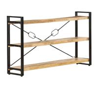 vidaXL 3-Tier Bookcase 140x30x80 cm Solid Mango Wood