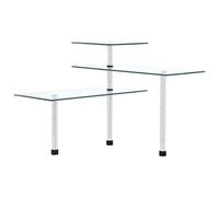 vidaXL 3-Tier Corner Kitchen Shelf - Tempered Glass & Stainless Steel, Adjustable, Space-Saving Organizer 249502