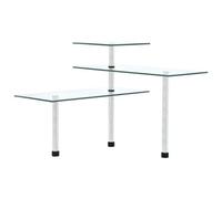 vidaXL 3-Tier Corner Kitchen Shelf - Tempered Glass & Stainless Steel, Adjustable, Space-Saving Organizer 249502