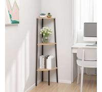 Vidaxl 3-Tier Corner Shelf Light Brown And Black 45.5X31.5X120 Cm