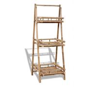 vidaXL 3-Tier Folding Bamboo Plant Rack Plant Stand Flower Stand Display Shelf