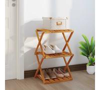 vidaXL 3-Tier Folding Shelf Brown 43x31x63 cm Solid Wood Acacia