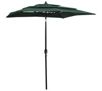 vidaXL 3-Tier Garden Parasol with Aluminium Pole Green 2x2 m