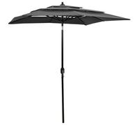 vidaXL 3-Tier Garden Parasol with Aluminium Pole Outdoor Umbrella Anthracite