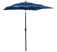 vidaXL 3-Tier Garden Parasol with Aluminium Pole Outdoor Umbrella Azure Blue