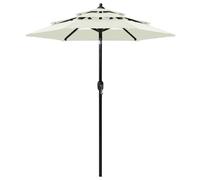 vidaXL 3-Tier Garden Parasol with Aluminium Pole Sand 2 m