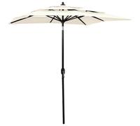 vidaXL 3-Tier Garden Parasol with Aluminium Pole Sand 2x2 m NEW