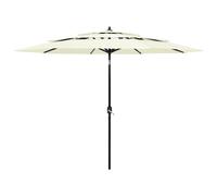 vidaXL 3-Tier Parasol with Aluminium Pole Sand Outdoor Patio Sunshade Cover