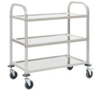 vidaXL 3-Tier Kitchen Trolley 95x45x83.5 cm Stainless Steel