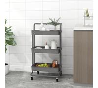 3-Tier Kitchen Trolley Iron and ABS Serving Cart Trolley Multi Colours vidaXL
