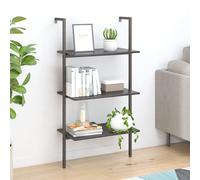 vidaXL 3-Tier Leaning Shelf Black 64x35x120.5 cm