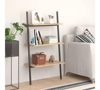 vidaXL 3-Tier Leaning Shelf Light Brown and Black 64x34x116 cm