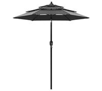 vidaXL 3-Tier Parasol with Aluminium Pole Anthracite 2 m UK HOT