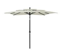 vidaXL 3-Tier Parasol with Aluminium Pole Sand 2.5x2.5 m UK HOT