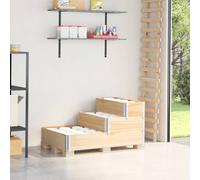 vidaXL 3-Tier Raised Bed Outdoor Planter - Solid Pine Wood, Foldable & Stackable Design, 120x80x60.5 cm, Ideal for Gardens/Yards/Patios