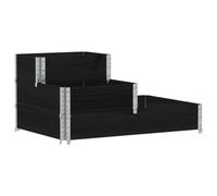 vidaXL 3-Tier Raised Bed Garden Planter - Solid Pine Wood, Black, 120x80x60.5 cm, Foldable, Stackable Planter Box for Flowers, Herbs, Vegetables - Ideal for Gardens, Patios, Lawns