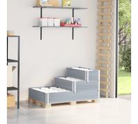 vidaXL 3-Tier Raised Bed Grey 120x80 cm Solid Wood Pine