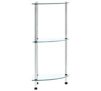 vidaXL 3-Tier Shelf Transparent 30x30x67 cm Tempered Glass