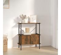Vidaxl 3-Tier Shelving Unit With Cabinet 80X40X92 Cm Steel And Engineered Wood