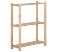 vidaXL Solid Pinewood 3-Tier Storage Rack Home Garage Storage Units Shelf