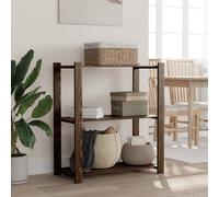 vidaXL 3-Tier Storage Rack Shelf - Solid Pine Wood, Black, 80x38x90 cm - Industrial Shelving for Kitchen, Office, Garage, and Workshop - Ample Storage Space