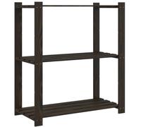 vidaXL 3-Tier Storage Rack Shelf - Solid Pine Wood, Black, 80x38x90 cm - Industrial Shelving for Kitchen, Office, Garage, and Workshop - Ample Storage Space