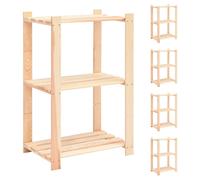 vidaXL 3-Tier Storage Racks 5 pcs 60x38x90 cm Solid Pinewood 150 kg