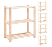 vidaXL 3-Tier Storage Racks 5 pcs 80x38x90 cm Solid Pinewood 150 kg