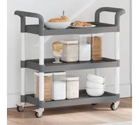 vidaXL 3-Tier Trolley Grey 77x34x72 cm Aluminium UK