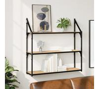 Vidaxl 3-Tier Wall Shelf Sonoma Oak 80X21X78.5 Cm Engineered Wood