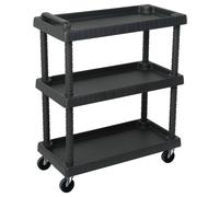 vidaXL 3-Tier Workshop Tool Trolley, Storage Rolling Cart for DIY Repair Shop Wo