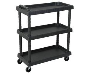 vidaXL 3-Tier Workshop Tool Trolley, Storage Rolling Cart for DIY Repair Shop Wo