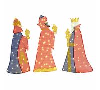 vidaXL 3 Wise Men Christmas Lighting 3 pcs Warm White 105 cm Fabric, Living Room