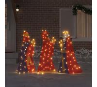 vidaXL 3 Wise Men Christmas Lighting 3 pcs Warm White 105 cm Fabric