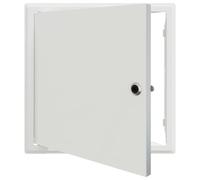 vidaXL 30 x 30 cm safety service hatch made of white lacquered steel, easy to install, it is a secure access panel perfect for maintenance spaces or for locking a smooth surface.