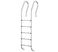 vidaXL 304 Stainless Steel Pool Ladder, 54x38x211 cm, Non-Slip Footsteps, Ideal for Swimming Pools/Spas/Water Parks, Easy Assembly, Silver