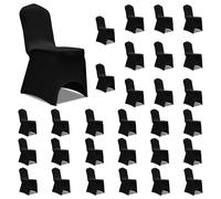 vidaXL 30x Chair Cover Folding Black Folding Universal Banquet Party Slipcover