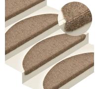 vidaXL 322354 15x Cream Self-Adhesive Needle-Punched Stair Mats, 56 x 17 x 3 cm, Non-Slip Stair Rug Treads